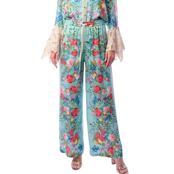 Aratta Pants - Aratta Vibrant Roma Floral Wide Leg Pants NWT